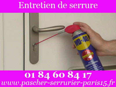 entretien de serrure par le serrurier Paris 15