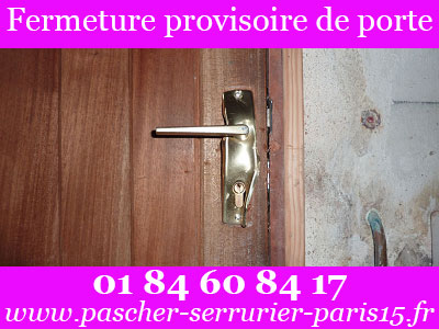 Fermeture provisoire de porte sur Paris 15